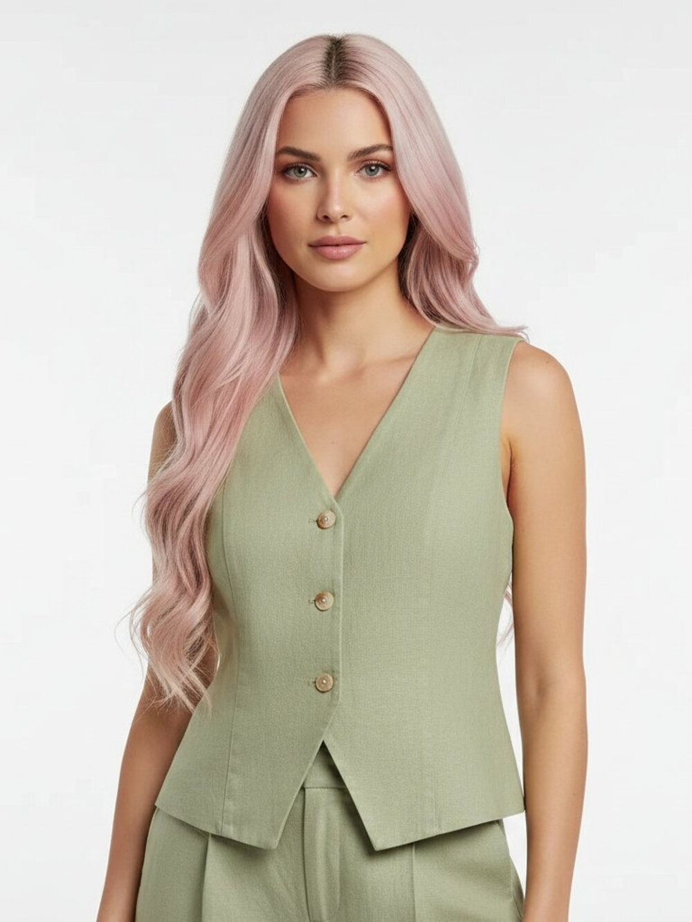 Women's Sleeveless V-Neck Linen Vest New NWT S Small